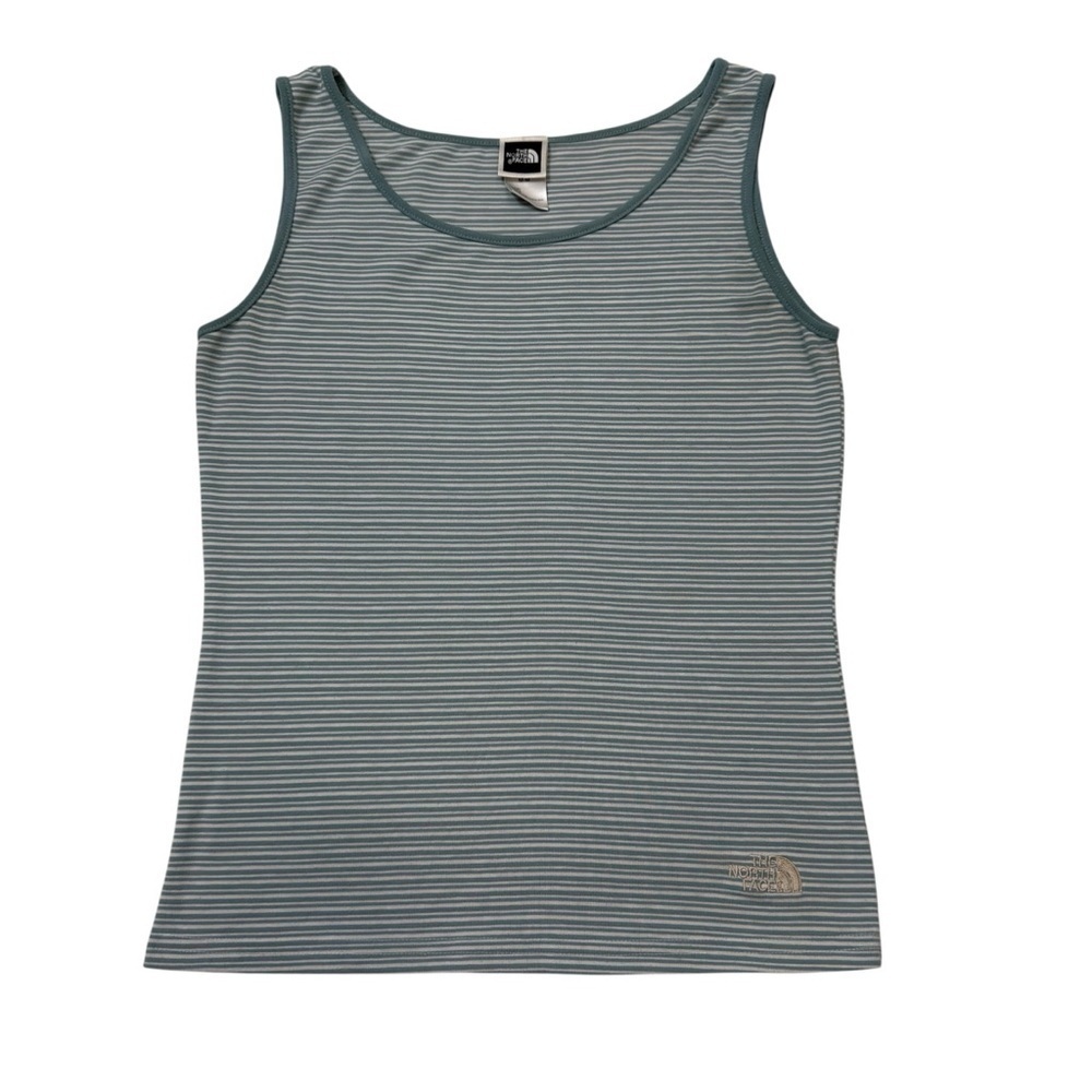 The North Face Women's Striped Tank Top in Teal and White